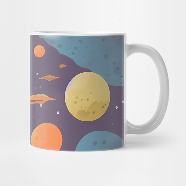 Celestial Stars, planets and Nebulas - Space Retro style by Artilize